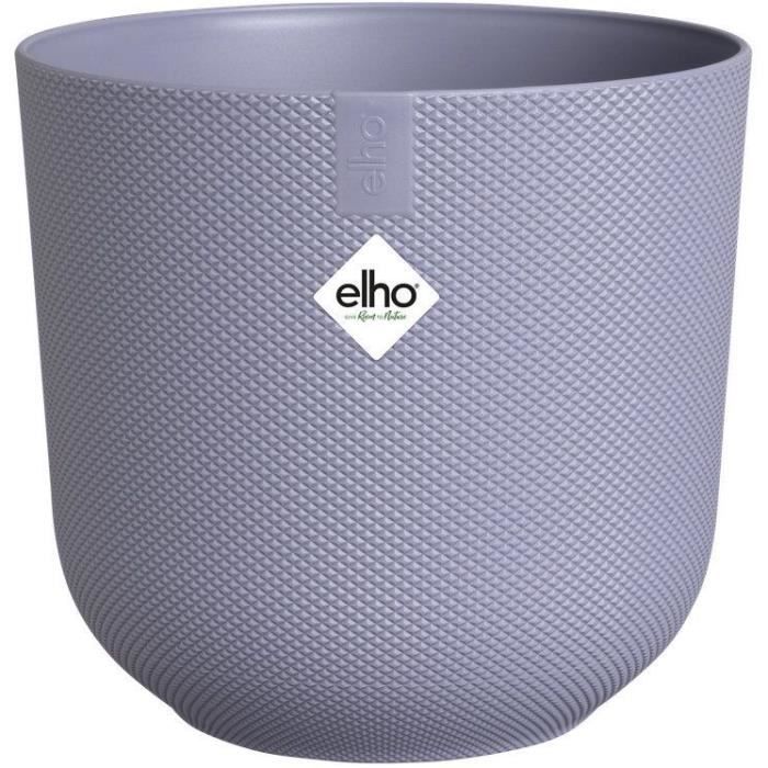 ELHO Lot de 3 pots de fleur rond Jazz - Ø14xH13,1, Ø16xH15,3, Ø19xH17,6 cm - 7 L - Lila et Blanc