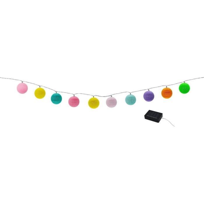Image secondaire de Guirlande lumineuse solaire - LUMISKY - MIMY COLORS SOLAR - 3.80 m - Boules de coton - 10 ampoules - LED blanc chaud