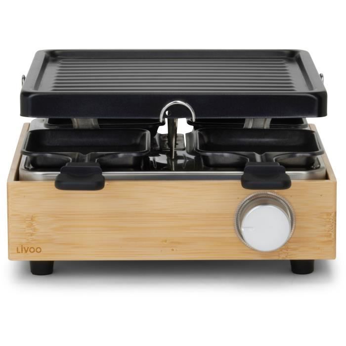 Image secondaire de l'Appareil à raclette 4 personnes - LIVOO - DOC311 - 800W - 4 personnes - Plateau grill amovible antiadhésif - Thermostat ajustable