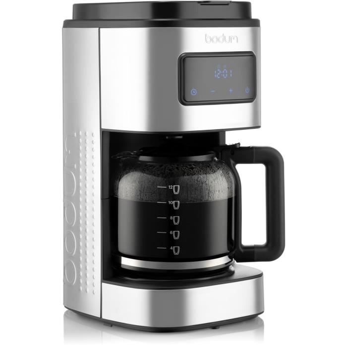 BODUM - BISTRO Cafetiere électrique programmable a filtre permanent, 900 W, 12 tasses, 1.5 l