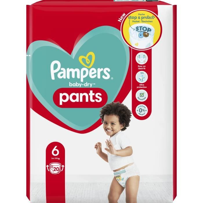 PAMPERS Baby-Dry Pants Taille 6 - 20 Couches-culottes