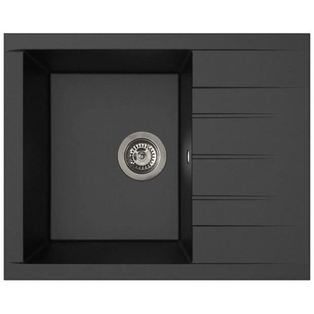 Lavello - Resina SMC - Nero glitterato - Incasso - STRADOUR - Cube 1C XS - 62 x 50 cm