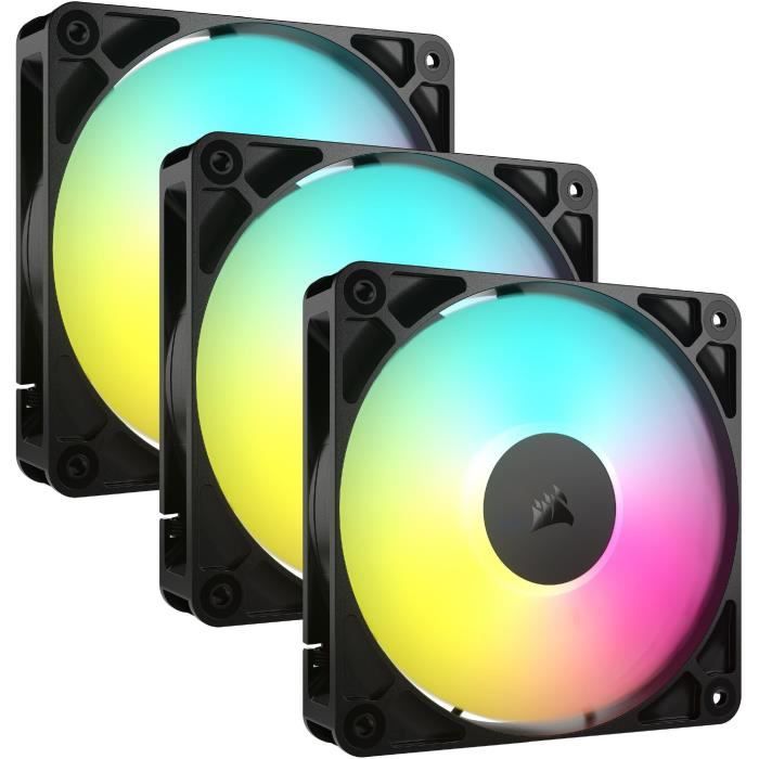Confezione da 3 ventole ARGB da 120 mm - CORSAIR - RS120 - Raffreddamento eccezionale ed effetti di luce dinamici