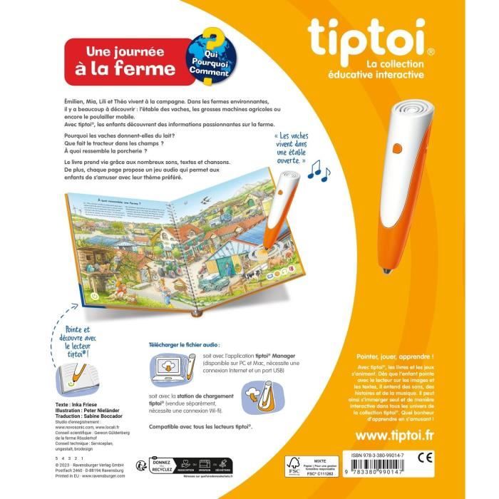 tiptoi, Livre interactif, Une journée a la ferme, 4 ans, 13099014, Ravensburger