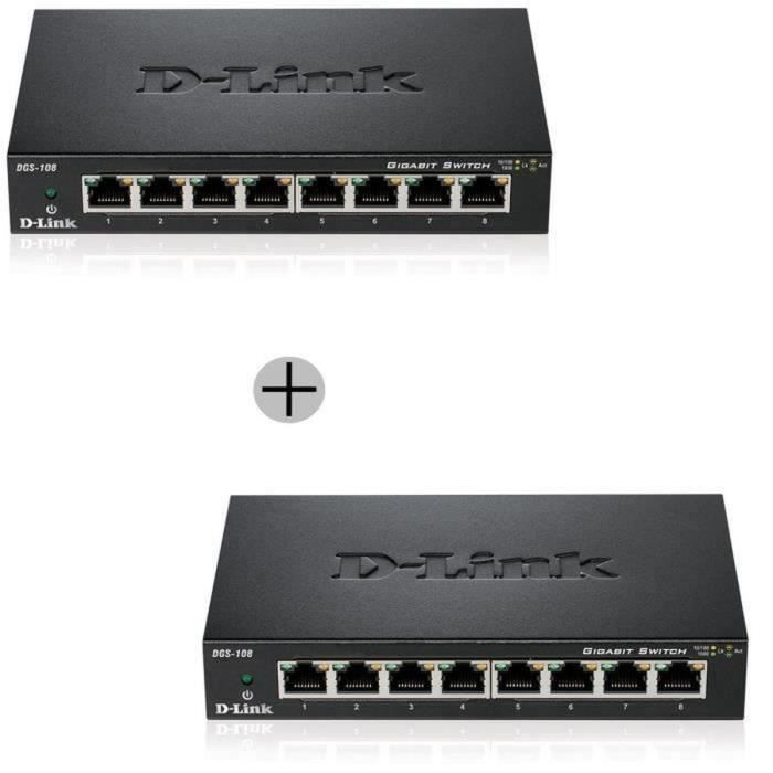 D-Link DGS-108x2 Pack de 2 switches 8-Port Gigabit