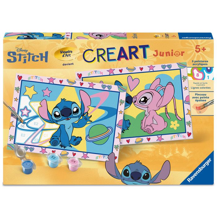 Ravensburger CreArt Junior - Kit de Peinture par Numéros Stitch pour Enfants