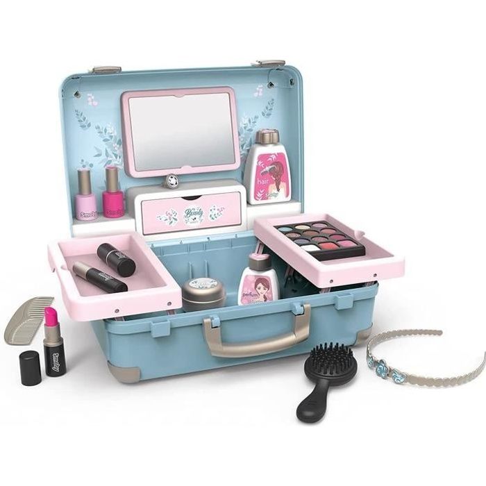 Smoby - My Beauty Vanity - Valigia di Bellezza per Bambini - Parrucchiere + Unghie + Trucco - 13 Accessori