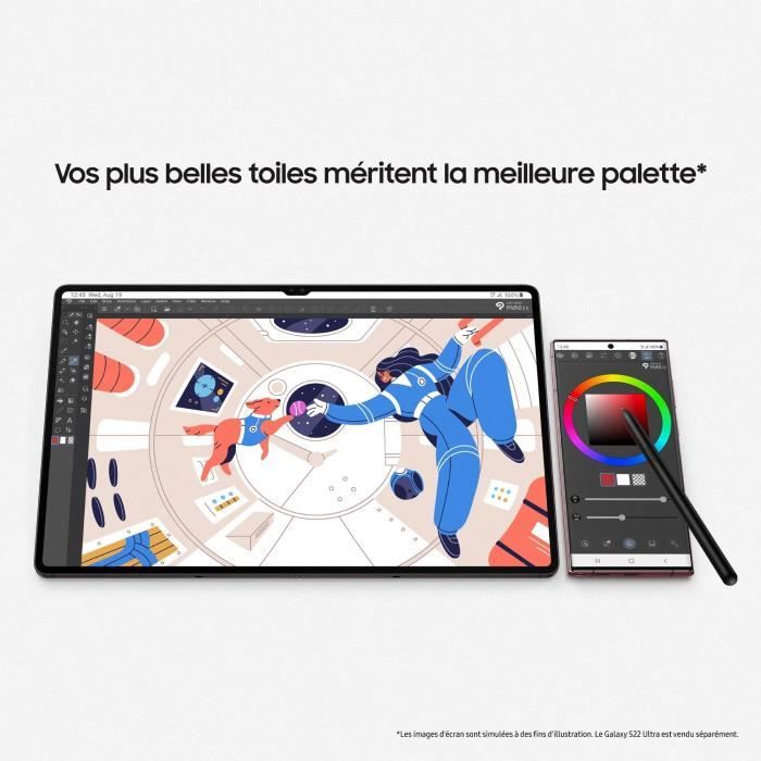 Tablette Tactile - SAMSUNG - Galaxy Tab S8+ - 12.4 - RAM 8Go - 128Go - Argent - Wifi - S Pen inclus