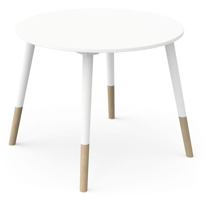 Table Set Dining Table with 2 Chairs Scandinavian Style Matte White Oak Kronberg