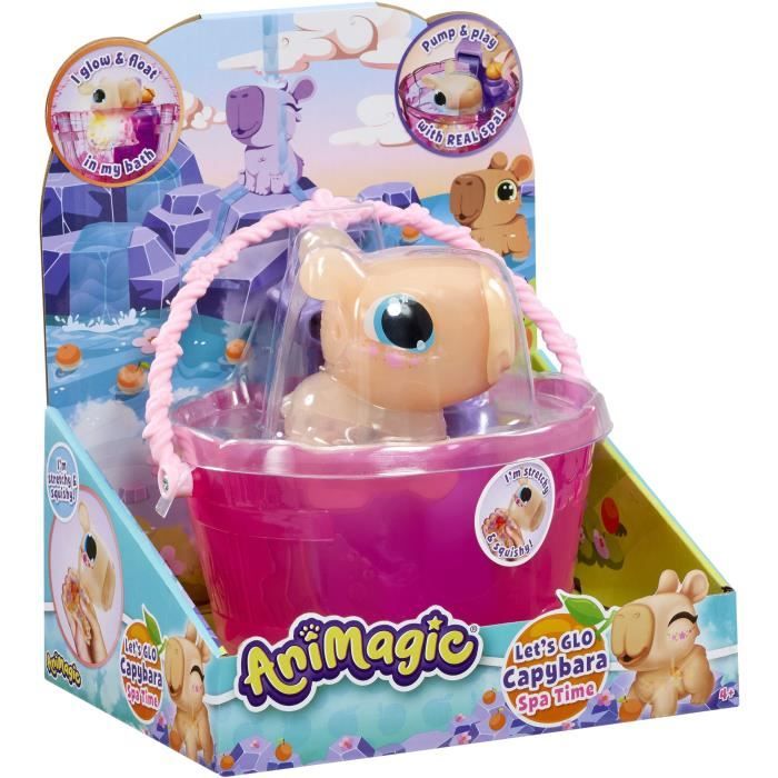 Animagic - GOLIATH - Let's Glo Capybara Spa Time - Animal interactif - Marron