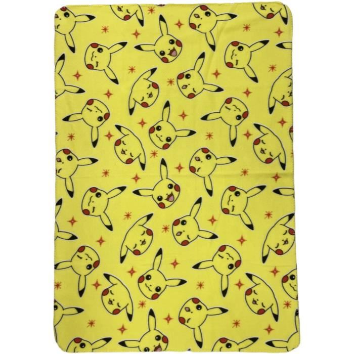 Plaid - POKEMON - Visages Pikachu - 100 x 140 cm