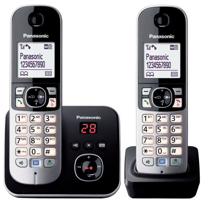 Segreteria telefonica per telefoni cordless Panasonic KX-TG6822 Duo nero grigio