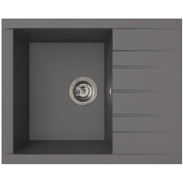 Lavello - Resina SMC - Grigio cemento - Incasso - STRADOUR - Cube 1C XS - 62 x 50 cm