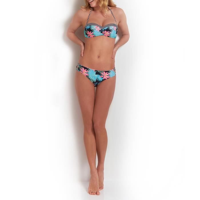 HAPPY AND SO Maillot de Bain Bandeau Caribbean - Femme - Vert