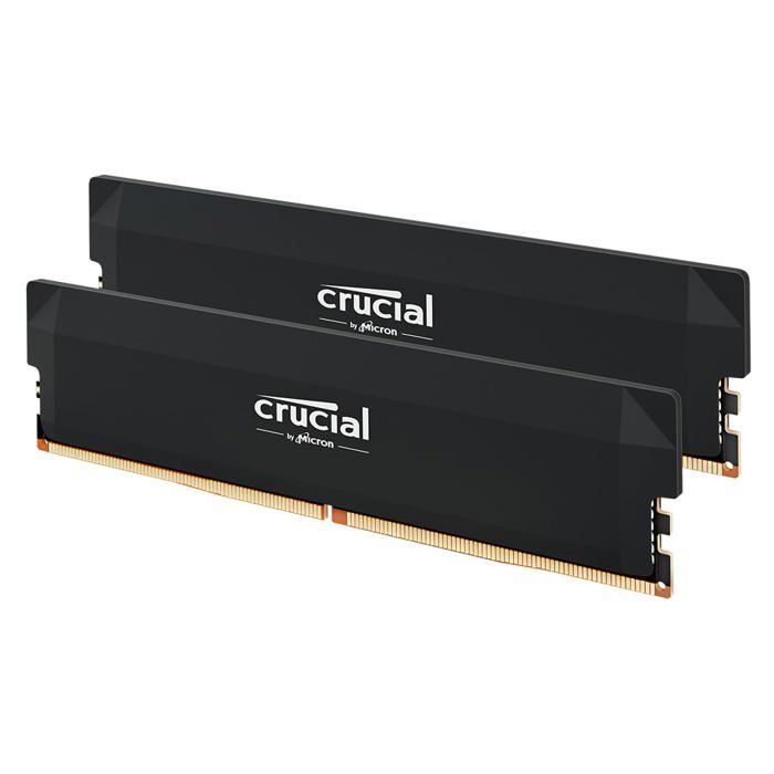 CRUCIAL Memoire RAM PRO DDR5 - 6400 MHZ - 32GB Kit (16GBx2 - OC Gaming Memory Black - CP2K16G64C38U5B