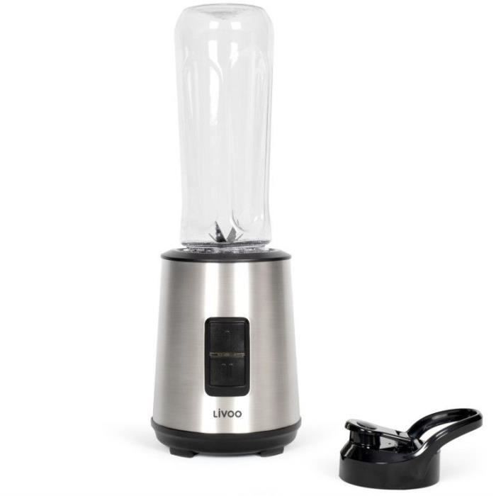 Mini frullatore - LIVOO - DOP240 - 600 ml - 300 W - Acciaio inossidabile / Nero