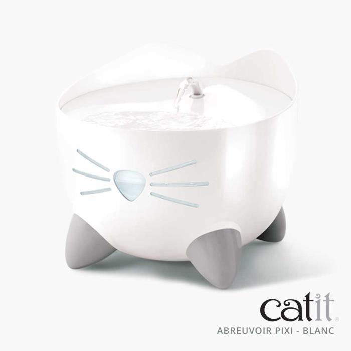 CAT IT Fontaine a eau automatique pour chat - 2,5 L - Blanc