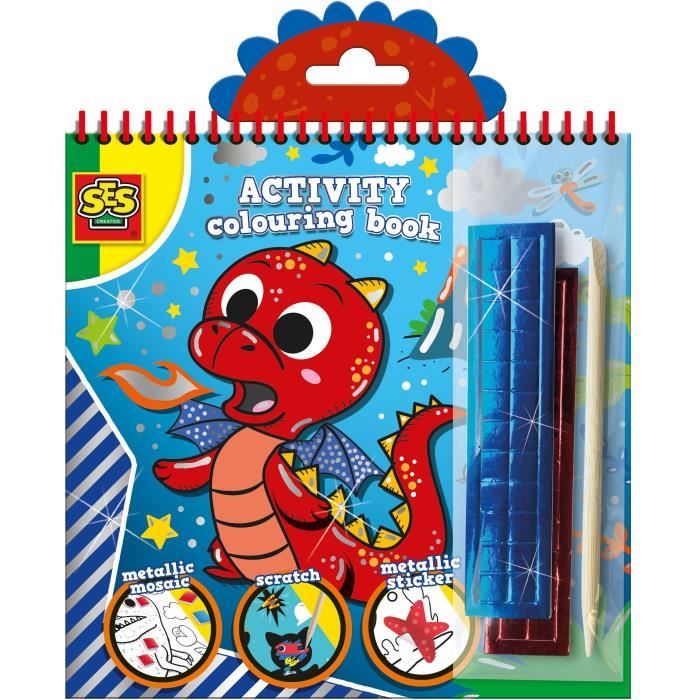 3 in 1 libro di attività da colorare in metallo