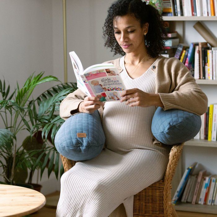 Image secondaire de Coussin de Maternité Big Flopsy™ - Confort Ergonomique en Coton Gris Minéral