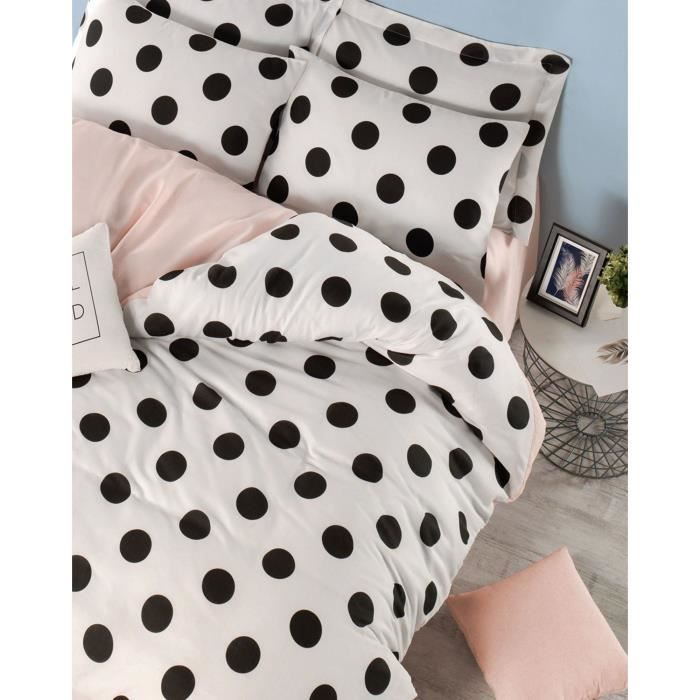 Image secondaire de Parure de lit - 1 housse de couette 220 x 240 cm + 2 taies d'oreiller 60 x 60 cm - 65% coton, 35% polyester - Blanc