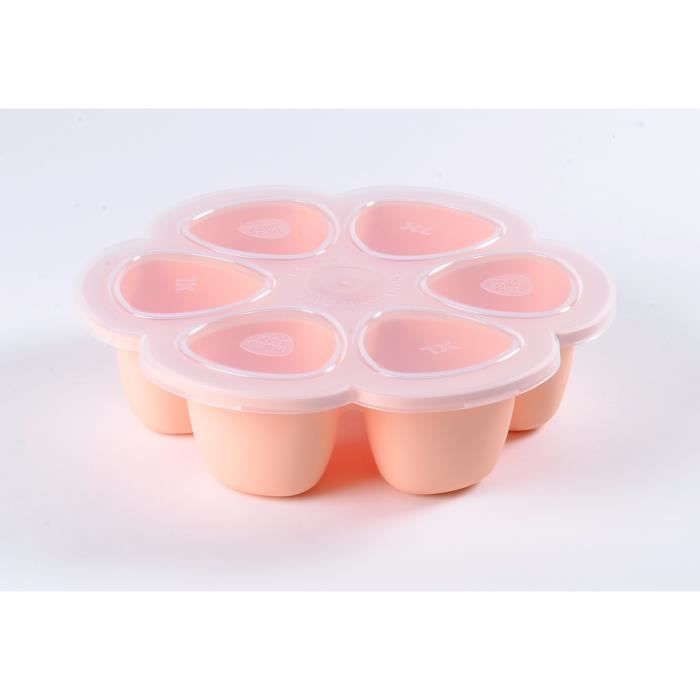 Image secondaire de Multiportions en Silicone BEABA - 6 Alvéoles Hermétiques 150 ml - Rose