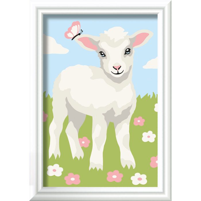 Image secondaire de Kit de Peinture par Numéros Ravensburger - Mouton 8x12cm pour Enfants