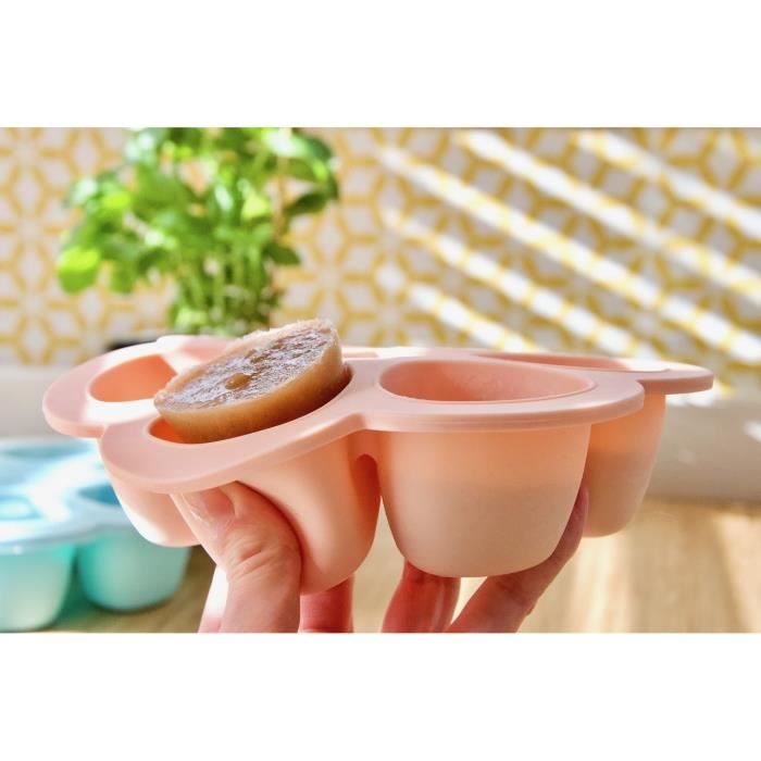Béaba Portion Multiportions Moule en Silicone Rose 6 x 150ml
