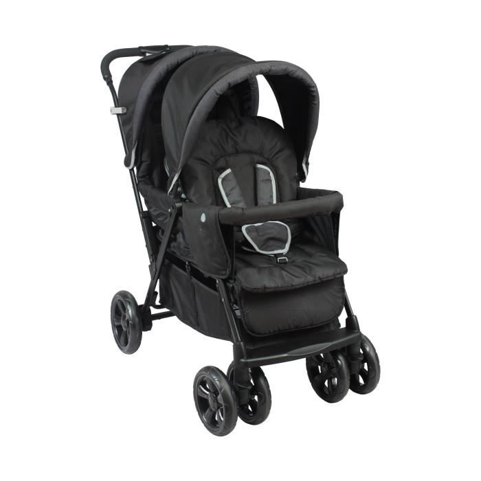 Passeggino doppio BAMBISOL - Completamente attrezzato - Parapioggia incluso - Facile da piegare
