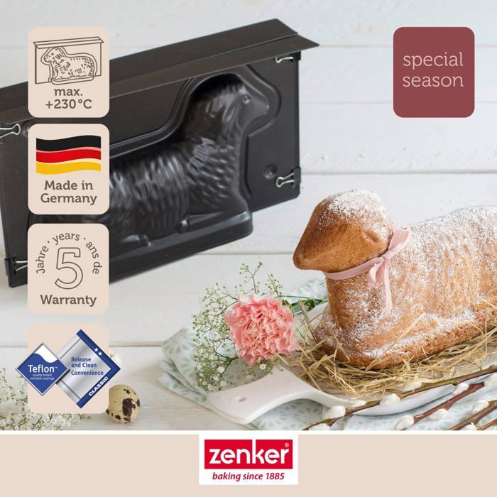 Image secondaire de Lot de 2 moules a gâteaux 3D - ZENKER - Special Season - Forme d'agneau pascal - 900 ml