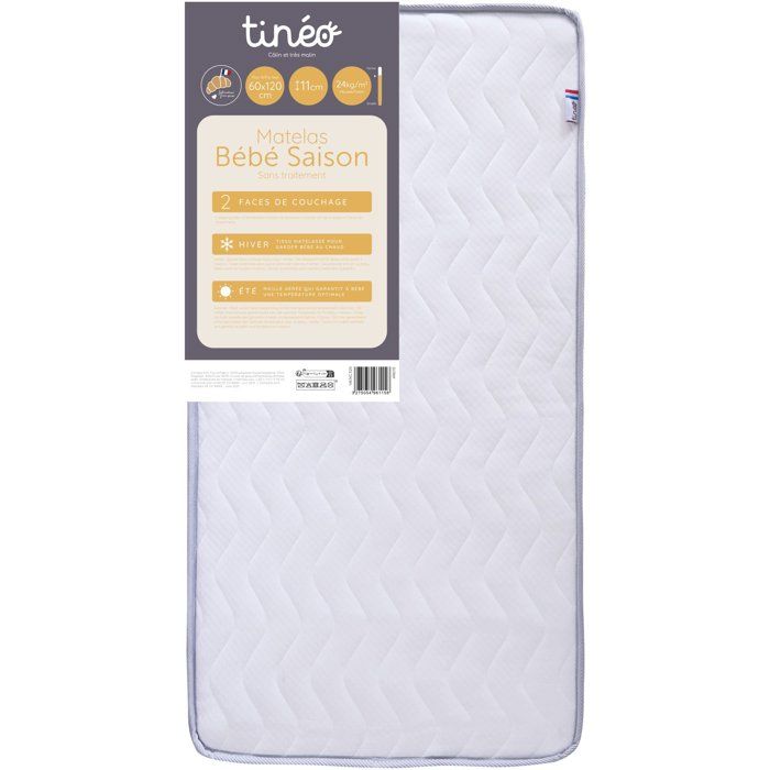 Image secondaire de Matelas Bébé Évolutif TINEO 60x120 cm - Confort Été/Hiver