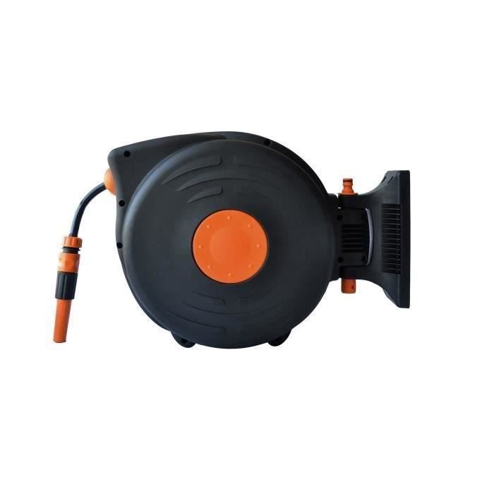 Dévidoir automatique mural MANUPRO - Avec tuyau d'arrosage 15 m - Diametre 14 mm