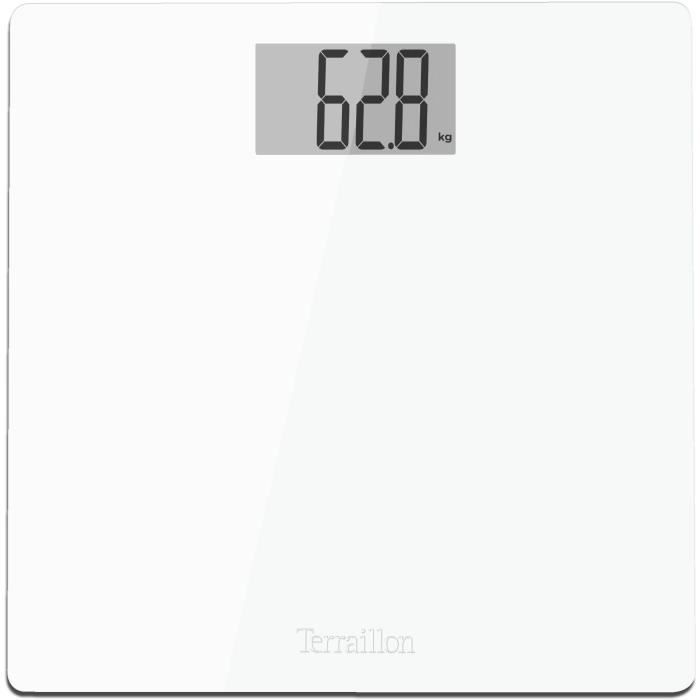 Pese-personne électronique - TERRAILLON - Wide - Capacité 200 kg - Blanc