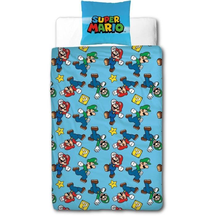 Image secondaire de Parure de lit - MARIO BROS - Mario et Luigi - Microfibre - 1 housse de couette 140 x 200 cm + 1 taie 63 x 63 cm