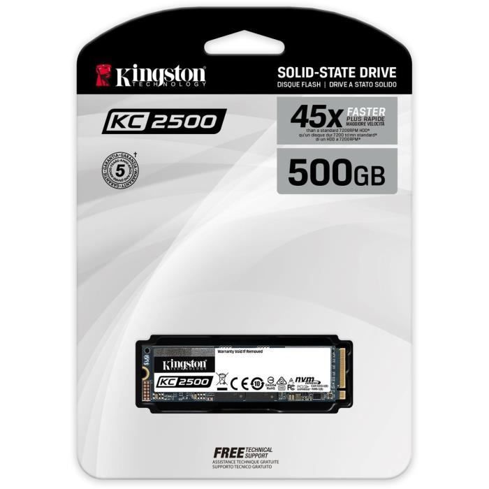 KINGSTON - SSD Interne - KC2500 - 500Go - M.2 NVMe (SKC2500M8/500G)