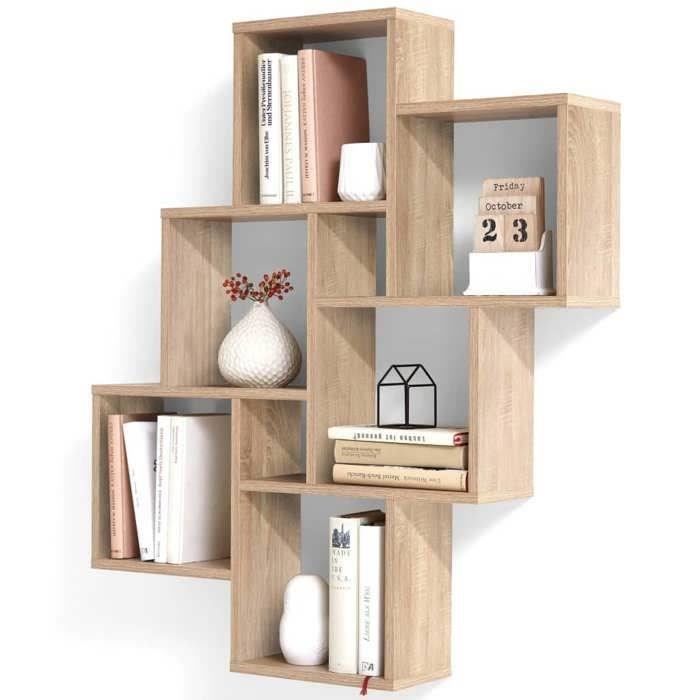 Mensola da parete LAURIO 2 - Decoro rovere - L81,2 x A94,3 x P15,7 cm - Made in Germany