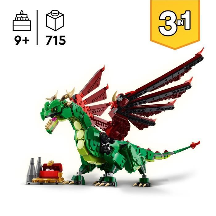 Image secondaire de LEGO Creator 31161 3-en-1 Le dragon médiéval - Jeu de construction pour garçon des 9 ans