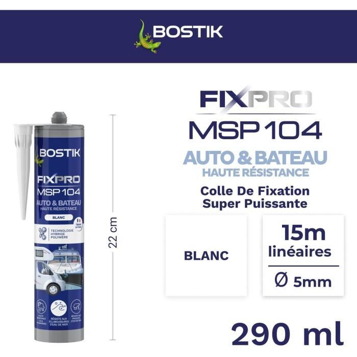 Image secondaire de Colle BOSTIK FIXPRO MSP 104 - Mastic Auto/Bateau - Résistante aux Intempéries - 290 ml