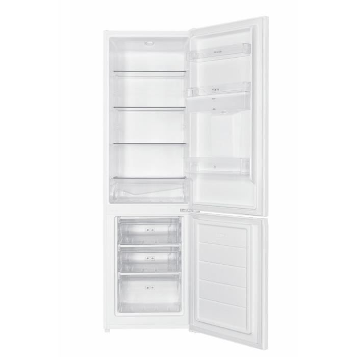 Réfrigérateur combiné BRANDT - BFC8027WD + 2 Portes + 260 L + l60 x L58 x H190cm - Blanc