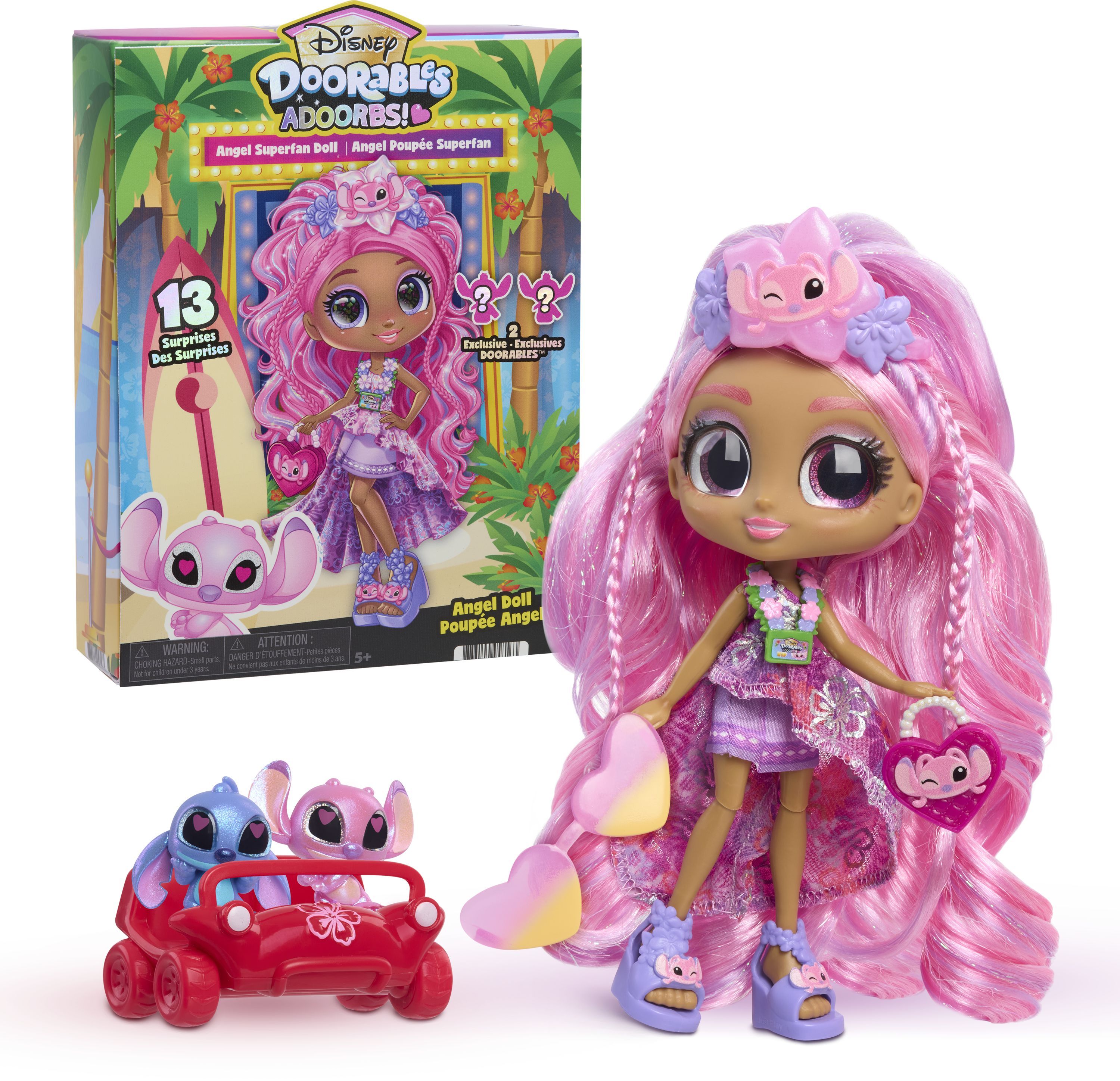 Bambole Disney Angele Doorables, bambole da collezione, giocattoli per bambini dai 5 anni in su