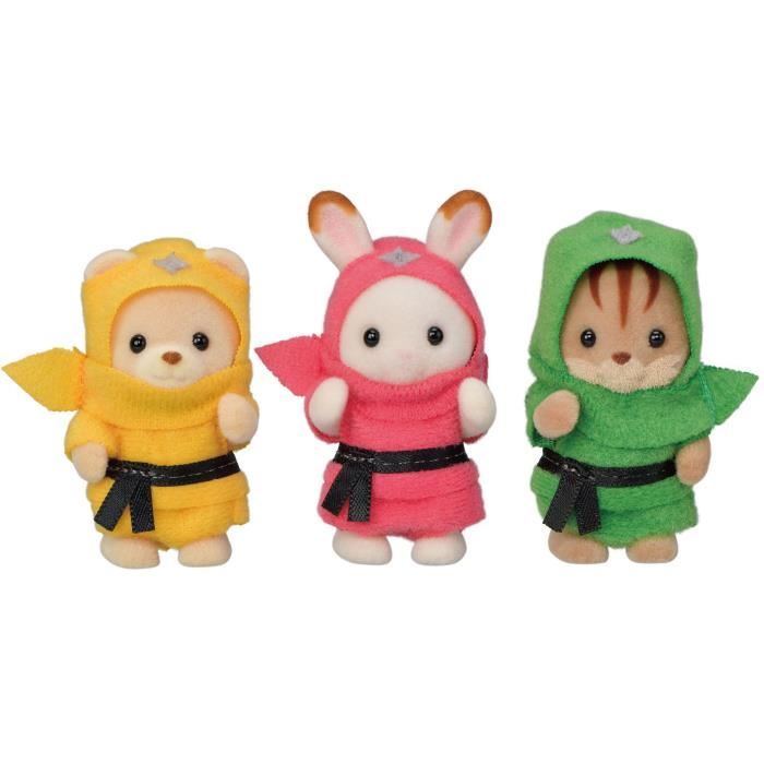SYLVANIAN FAMILIES 5616 Le trio des bébés en costumes Ninja - Mini univers