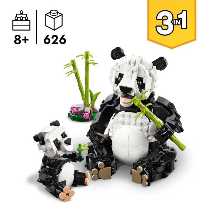 Image secondaire de LEGO Creator 31165 3-en-1 Animaux sauvages : la famille de pandas Jeu pour fille des 8 ans