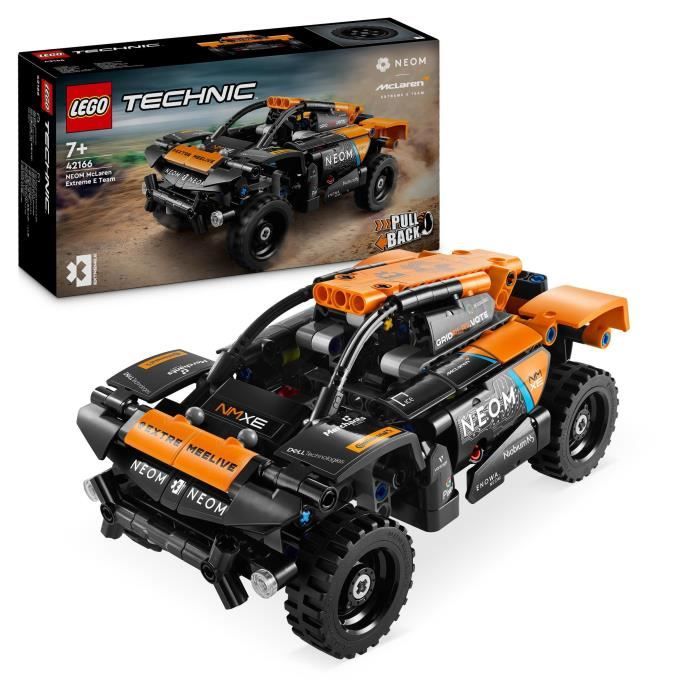 LEGO Technic 42166 NEOM McLaren Extreme E Auto da Corsa, Auto Pull Back Giocattolo per Bambini, Costruibile