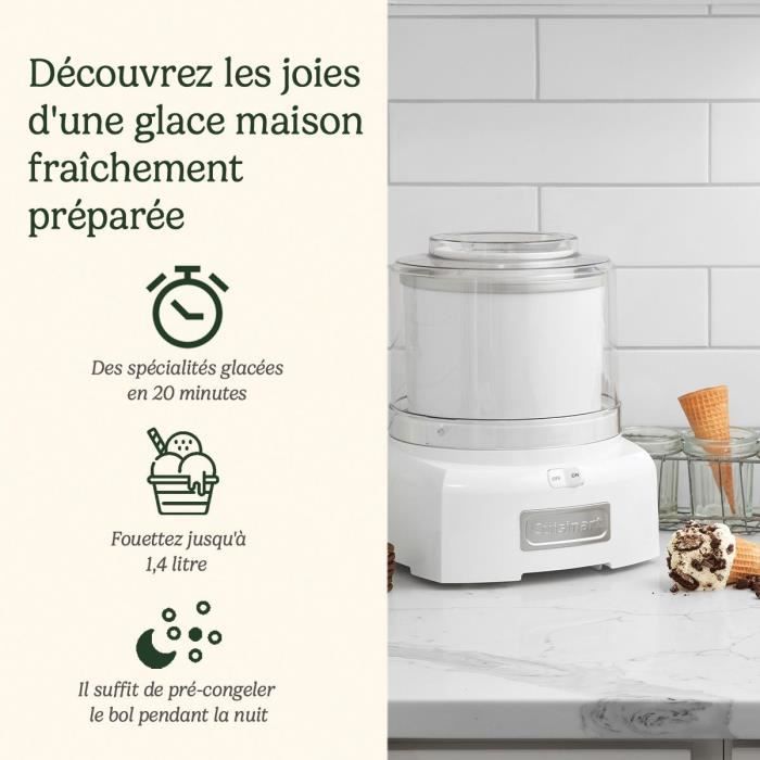 Image secondaire de Sorbetiere CUISINART - ICE21E - Capacité 1,4L - Préparation rapide en 25min - 35W