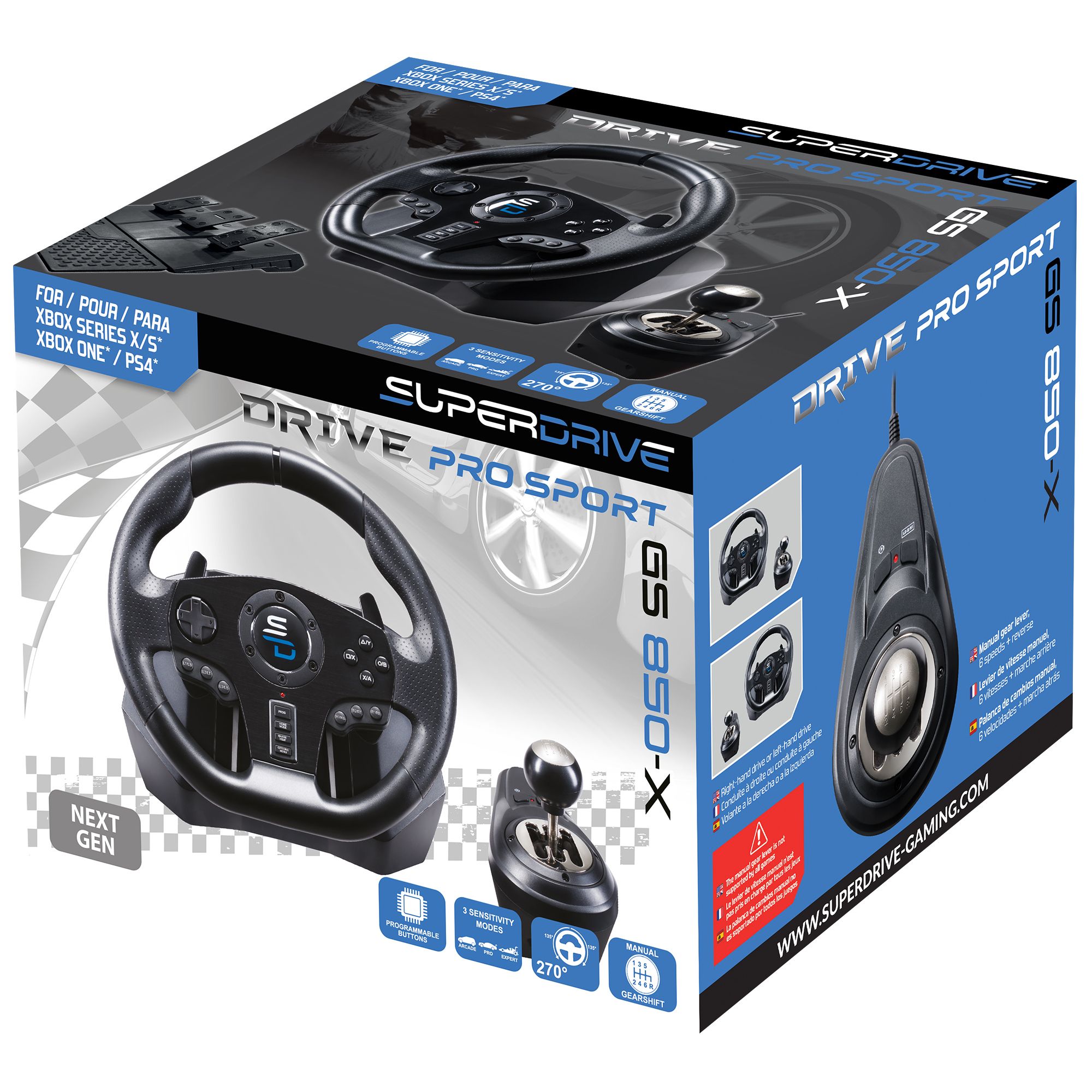 Volant de Course - SUBSONIC - GS850-X - Compatible Xbox Series, PS4, Xbox One, PC