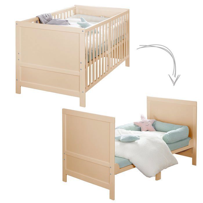 Lit bébé évolutif Easy Sleep 70x140 cm en bois naturel