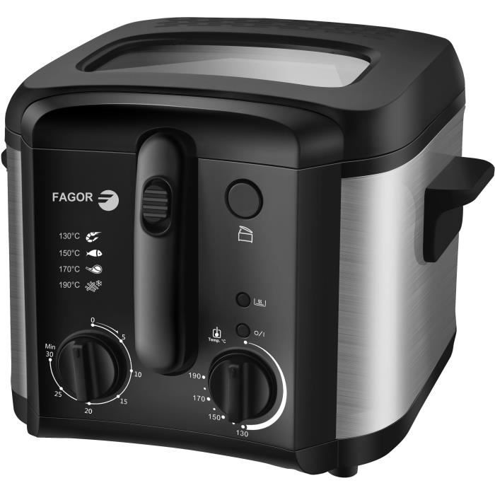 FAGOR FG0312 Friteuse électrique - 2,5L - 1600W - Timer - Thermostat réglable