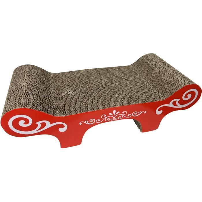 Image secondaire de Griffoir pour chat - CATIT - Avec herbe à chat - Transat - Blanc et rouge