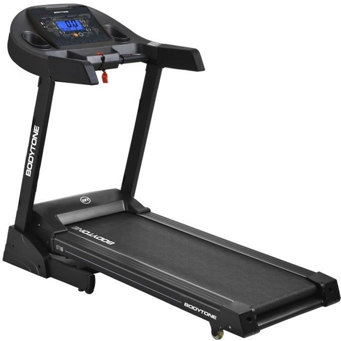 Tapis de course - Moteur de 2,5 HP - Surface de course XXL 130 x 45 cm - 16 km/h - BODYTONE - DT16