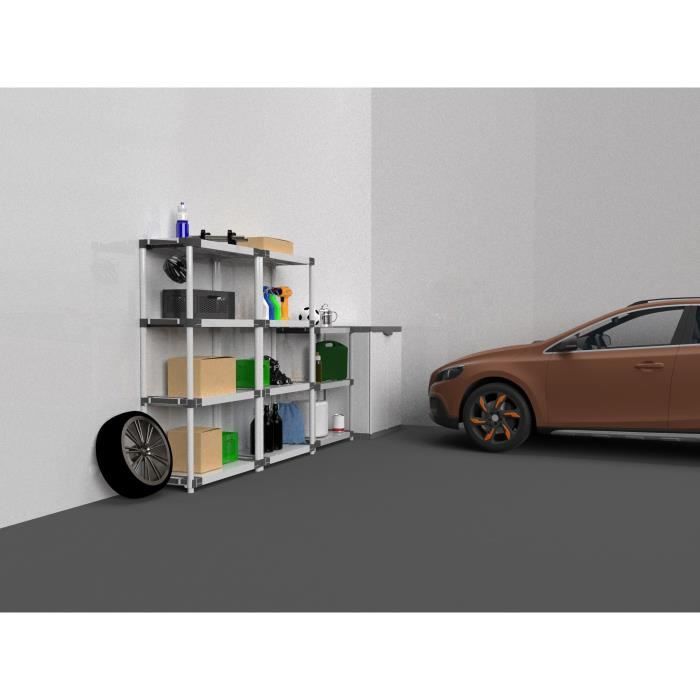 Plastic Shelf - Storage - 4 Shelves - 80 kg Load Per Shelf - 80x40x168 cm - Black/Grey