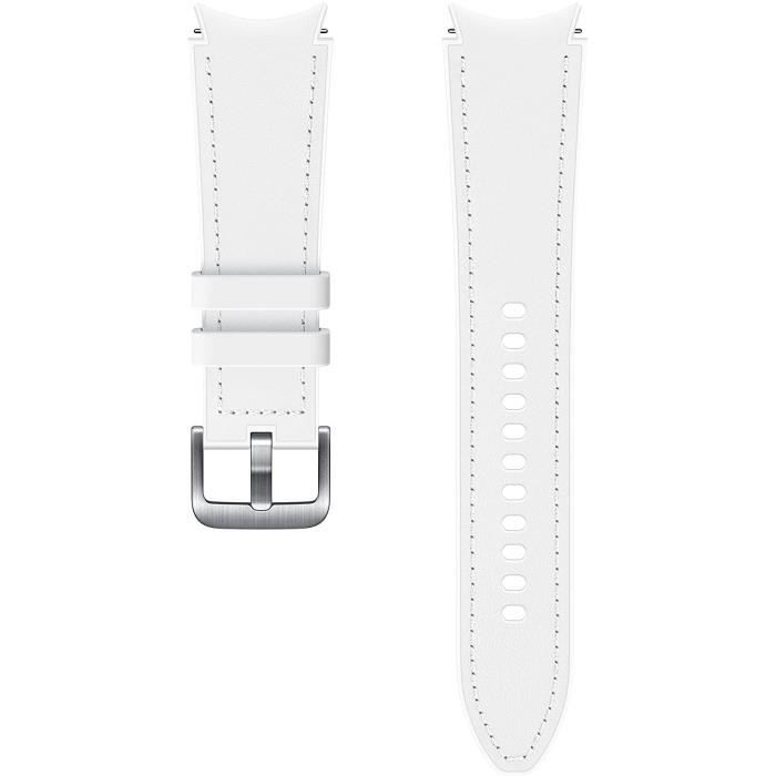 Bracelet Galaxy Watch4 / Watch5 Cuir 130mm Blanc